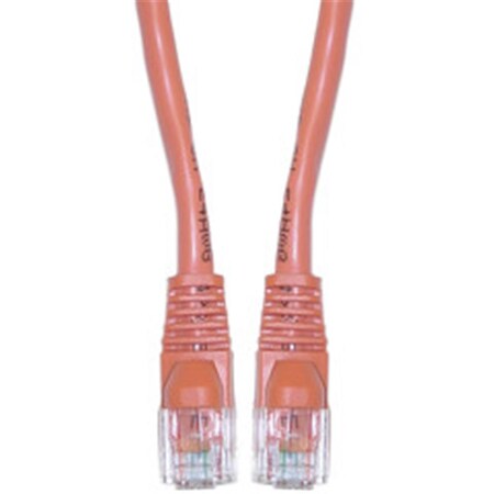 Cable Wholesale Cat6a Orange Ethernet Patch Cable Snagless Molded Boot 500 MHz 7 foot 13X6-03107